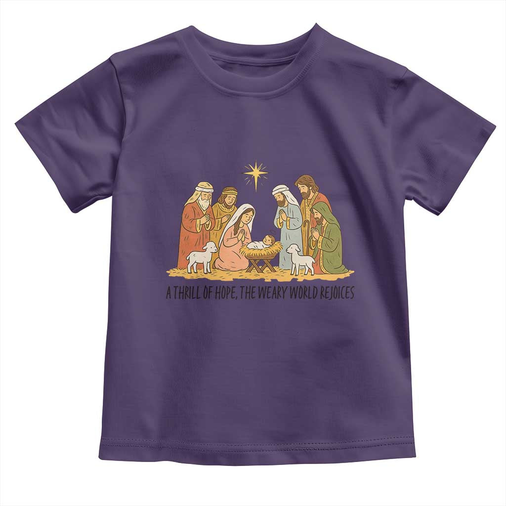 Nativity Scene Christmas Toddler T Shirt Baby Jesus Christian Faith TS14 Purple Print Your Wear