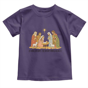 Nativity Scene Christmas Toddler T Shirt Baby Jesus Christian Faith TS14 Purple Print Your Wear