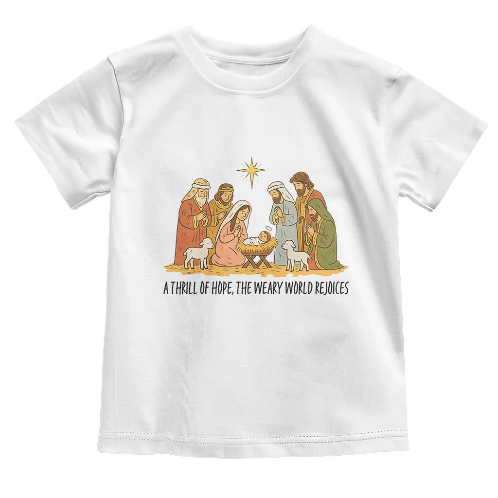Nativity Scene Christmas Toddler T Shirt Baby Jesus Christian Faith TS14 White Print Your Wear