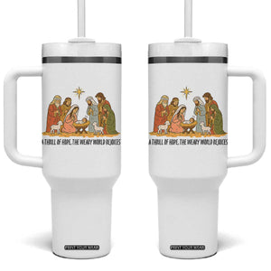 Nativity Scene Christmas Tumbler With Handle Baby Jesus Christian Faith TS14 One Size: 40 oz White Print Your Wear