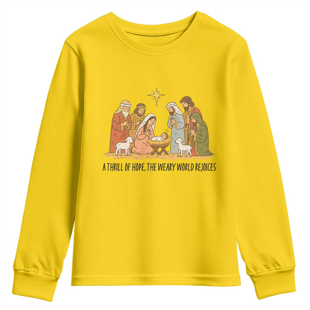 Nativity Scene Christmas Youth Sweatshirt Baby Jesus Christian Faith TS14 Daisy Print Your Wear