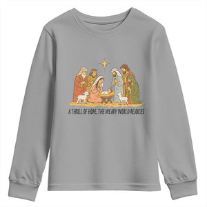 Nativity Scene Christmas Youth Sweatshirt Baby Jesus Christian Faith TS14 Sport Gray Print Your Wear