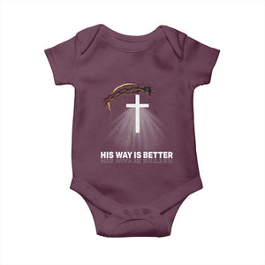 Jesus Christan Baby Onesie His Way Is Better TS14 Maroon Print Your Wear