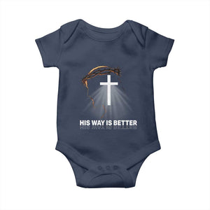 Jesus Christan Baby Onesie His Way Is Better TS14 Navy Print Your Wear