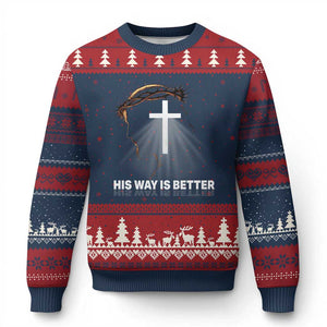 Jesus Christan Ugly Christmas Sweater His Way Is Better - Print Your Wear
