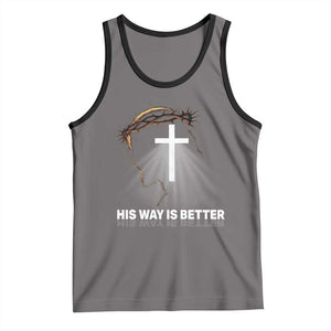 Jesus Christan Tank Top His Way Is Better TS14 Deep Heather Black Print Your Wear