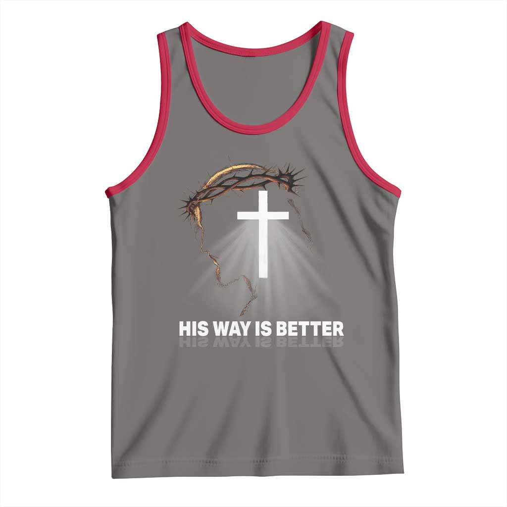 Jesus Christan Tank Top His Way Is Better TS14 Deep Heather Red Print Your Wear