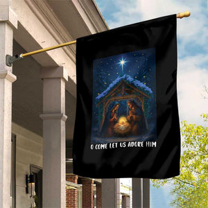 Nativity Scene Christmas Garden Flag O Come Let Us Adrove Him TS14 Print Your Wear