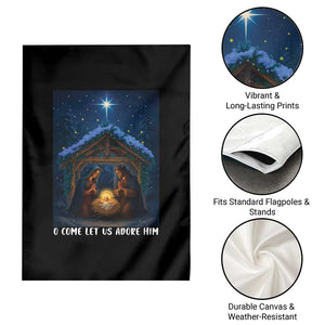 Nativity Scene Christmas Garden Flag O Come Let Us Adrove Him TS14 Print Your Wear