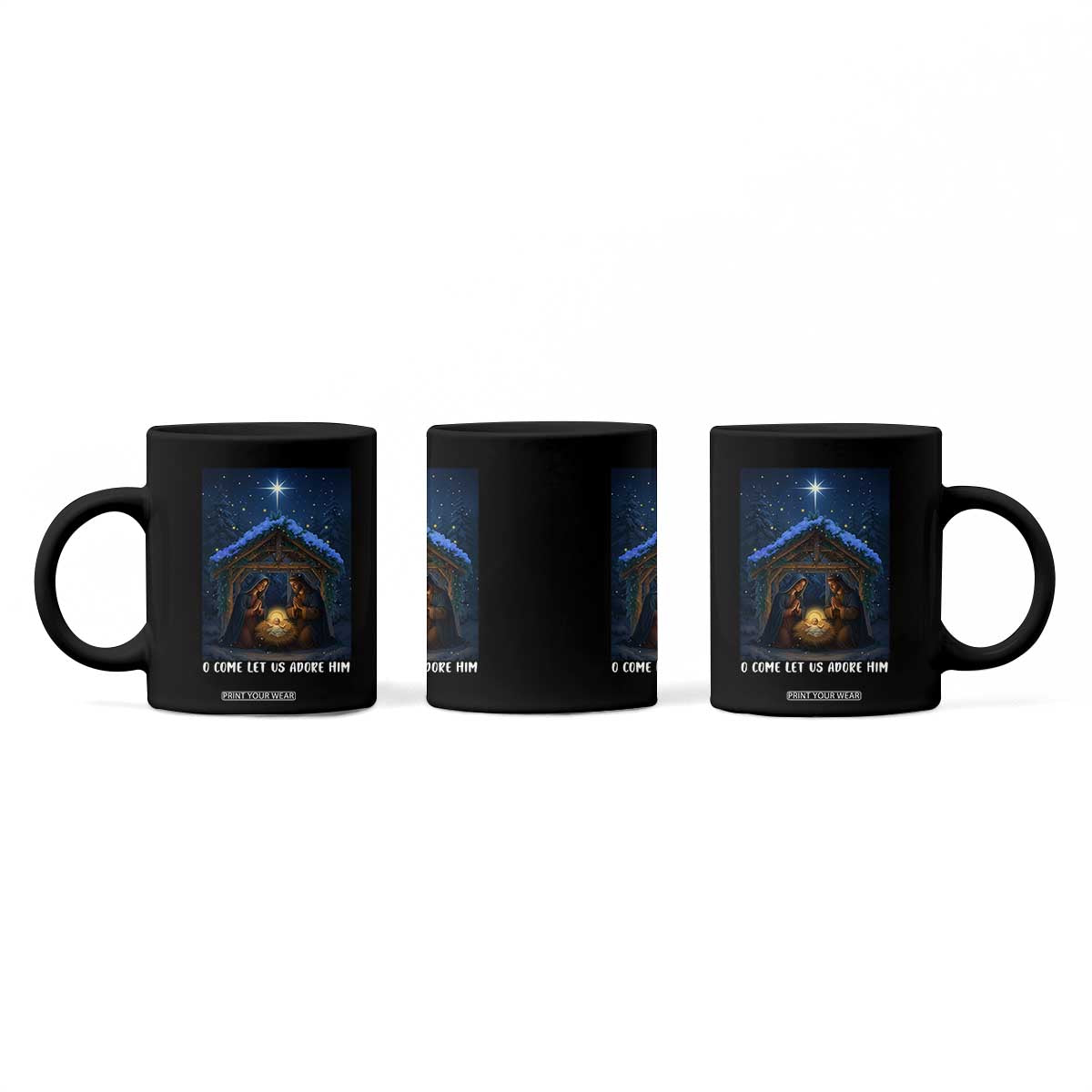 Nativity Scene Christmas Coffee Mug O Come Let Us Adrove Him TS14 Print Your Wear