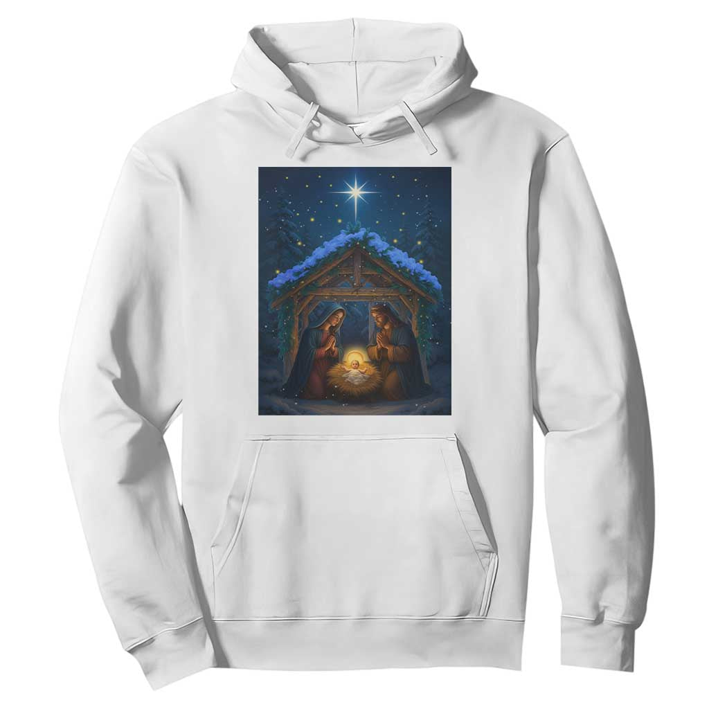 Nativity Scene Christmas Hoodie O Come Let Us Adrove Him TS14 White Print Your Wear
