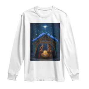 Nativity Scene Christmas Long Sleeve Shirt O Come Let Us Adrove Him TS14 White Print Your Wear