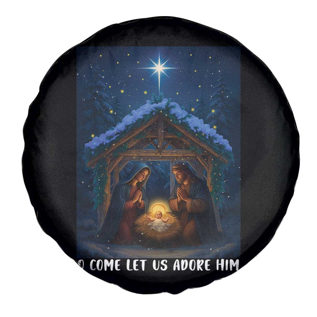 Nativity Scene Christmas Spare Tire Cover O Come Let Us Adrove Him TS14 Print Your Wear