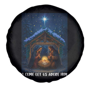 Nativity Scene Christmas Spare Tire Cover O Come Let Us Adrove Him TS14 Print Your Wear