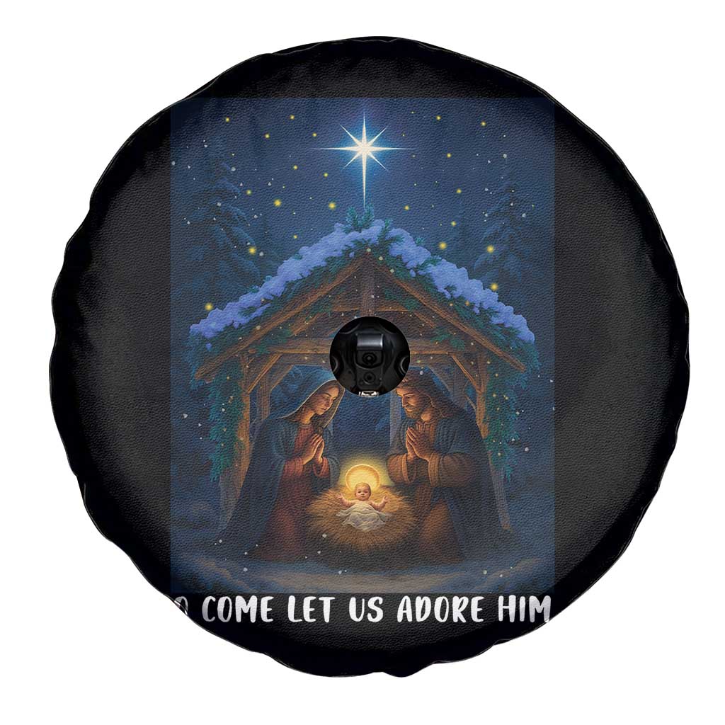 Nativity Scene Christmas Spare Tire Cover O Come Let Us Adrove Him TS14 Print Your Wear
