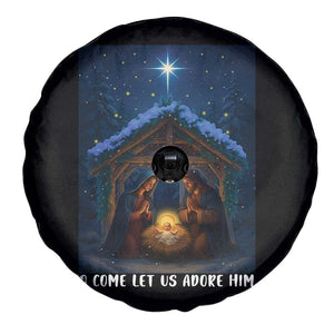 Nativity Scene Christmas Spare Tire Cover O Come Let Us Adrove Him TS14 Print Your Wear