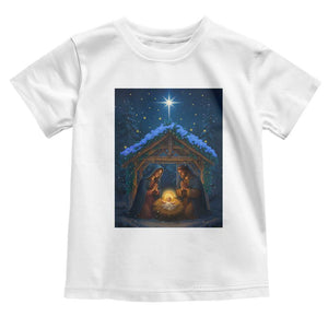 Nativity Scene Christmas Toddler T Shirt O Come Let Us Adrove Him TS14 White Print Your Wear