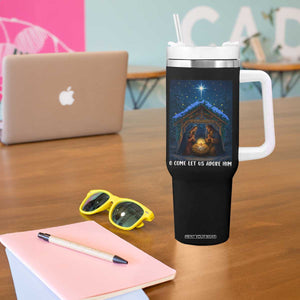 Nativity Scene Christmas Tumbler With Handle O Come Let Us Adrove Him TS14 Print Your Wear