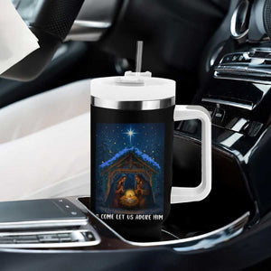 Nativity Scene Christmas Tumbler With Handle O Come Let Us Adrove Him TS14 Print Your Wear