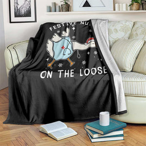 Funny ER Nurse Goose Christmas Throw Blanket Festive Nurses On The Loose TS14 Print Your Wear