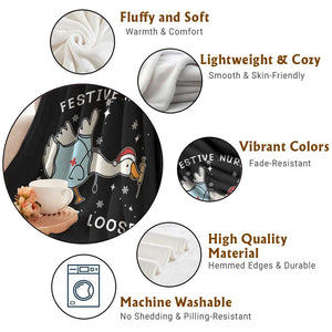 Funny ER Nurse Goose Christmas Throw Blanket Festive Nurses On The Loose TS14 Print Your Wear