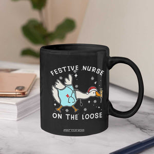 Funny ER Nurse Goose Christmas Coffee Mug Festive Nurses On The Loose TS14 Print Your Wear
