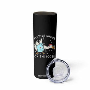 Funny ER Nurse Goose Christmas Skinny Tumbler Festive Nurses On The Loose TS14 Print Your Wear