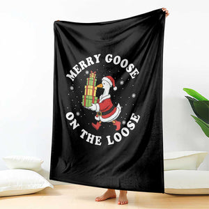 Festive Goose on The Loose Throw Blanket Funny Goose Christmas Meme TS14 Print Your Wear
