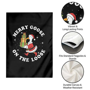Festive Goose on The Loose Garden Flag Funny Goose Christmas Meme TS14 Print Your Wear