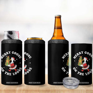 Festive Goose on The Loose 4 in 1 Can Cooler Tumbler Funny Goose Christmas Meme TS14 Print Your Wear