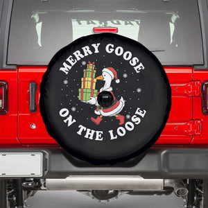 Festive Goose on The Loose Spare Tire Cover Funny Goose Christmas Meme TS14 Black Print Your Wear