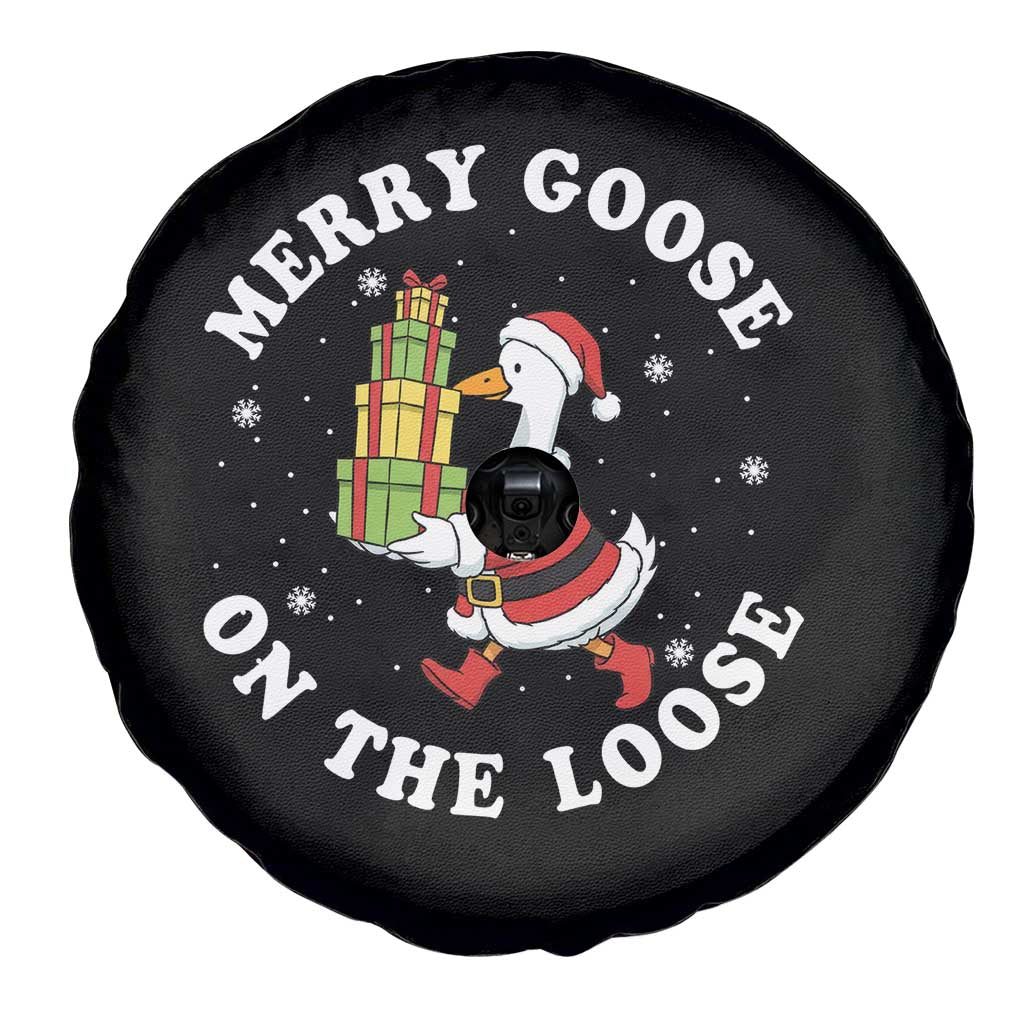 Festive Goose on The Loose Spare Tire Cover Funny Goose Christmas Meme TS14 Print Your Wear