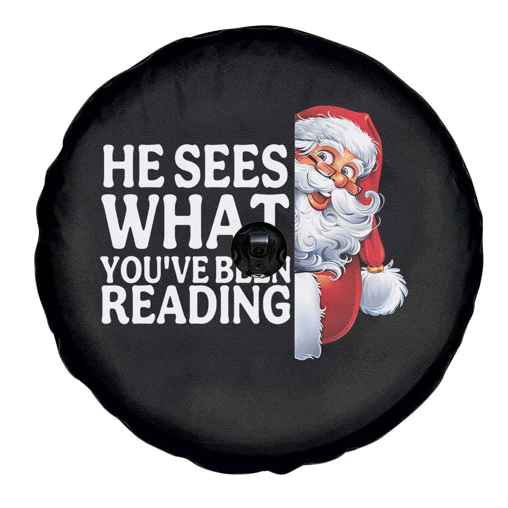 He Sees What You Have Been Reading Spare Tire Cover Funny Bookish Christmas Book Lover TS14 Print Your Wear