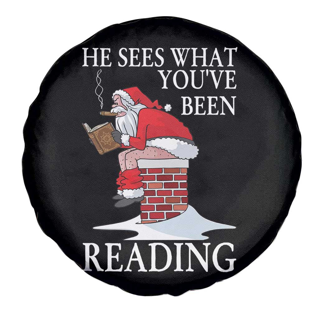 Funny Bookish Christmas Spare Tire Cover He Sees What You Have Been Reading TS14 Print Your Wear