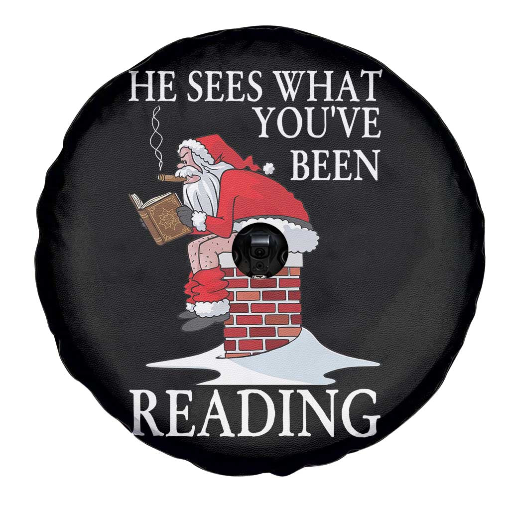 Funny Bookish Christmas Spare Tire Cover He Sees What You Have Been Reading TS14 Print Your Wear