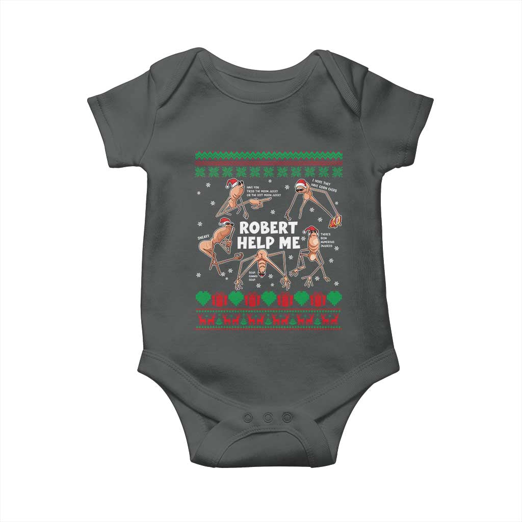 Marcus The Worm Christmas Meme Baby Onesie TS14 Dark Heather Print Your Wear