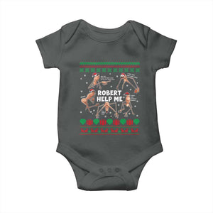 Marcus The Worm Christmas Meme Baby Onesie TS14 Dark Heather Print Your Wear