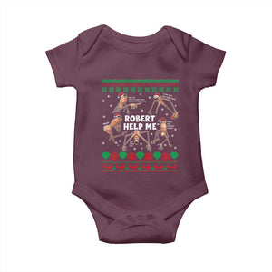Marcus The Worm Christmas Meme Baby Onesie TS14 Maroon Print Your Wear