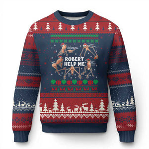 Marcus The Worm Xmas Meme Ugly Christmas Sweater TS14 Navy Red Print Your Wear