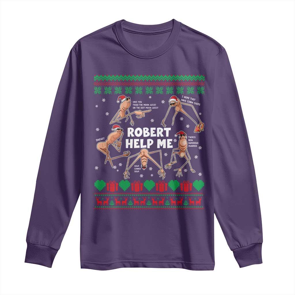 Marcus The Worm Christmas Meme Long Sleeve Shirt TS14 Purple Print Your Wear