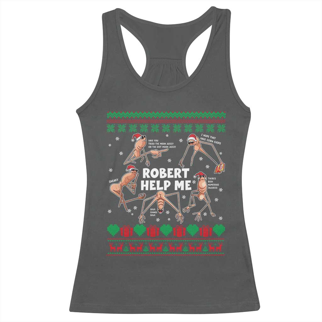Marcus The Worm Christmas Meme Racerback Tank Top TS14 Dark Heather Print Your Wear