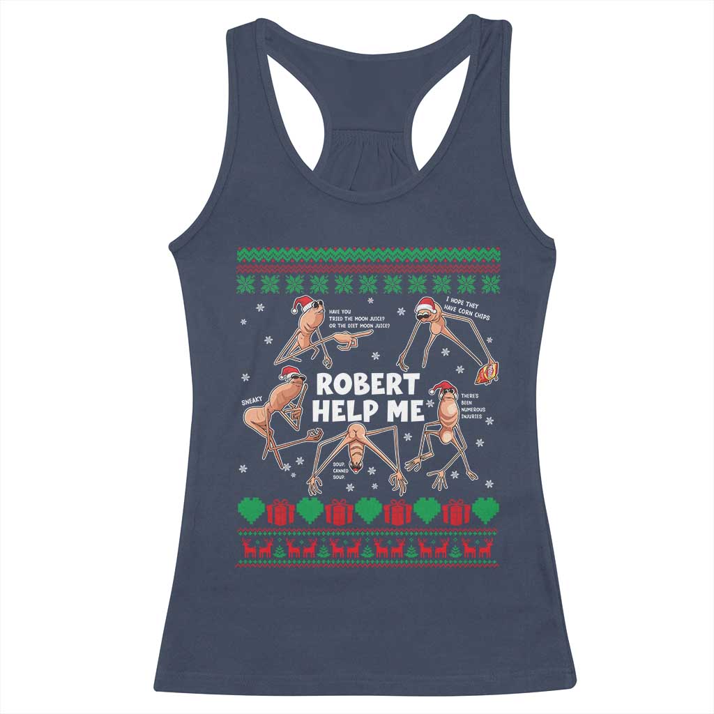 Marcus The Worm Christmas Meme Racerback Tank Top TS14 Navy Print Your Wear