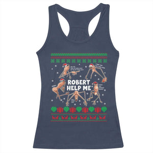 Marcus The Worm Christmas Meme Racerback Tank Top TS14 Navy Print Your Wear