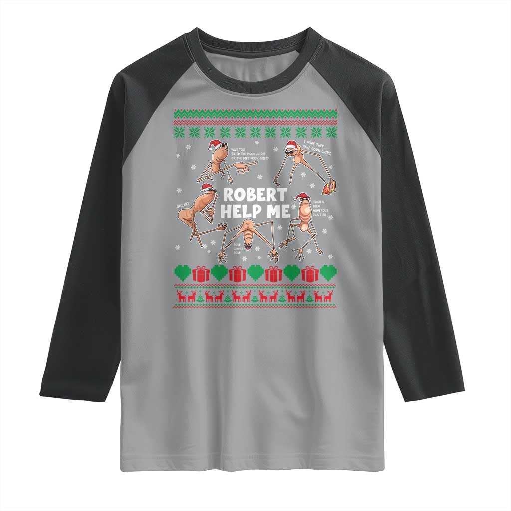 Marcus The Worm Christmas Meme Raglan Shirt TS14 Sport Gray Black Print Your Wear