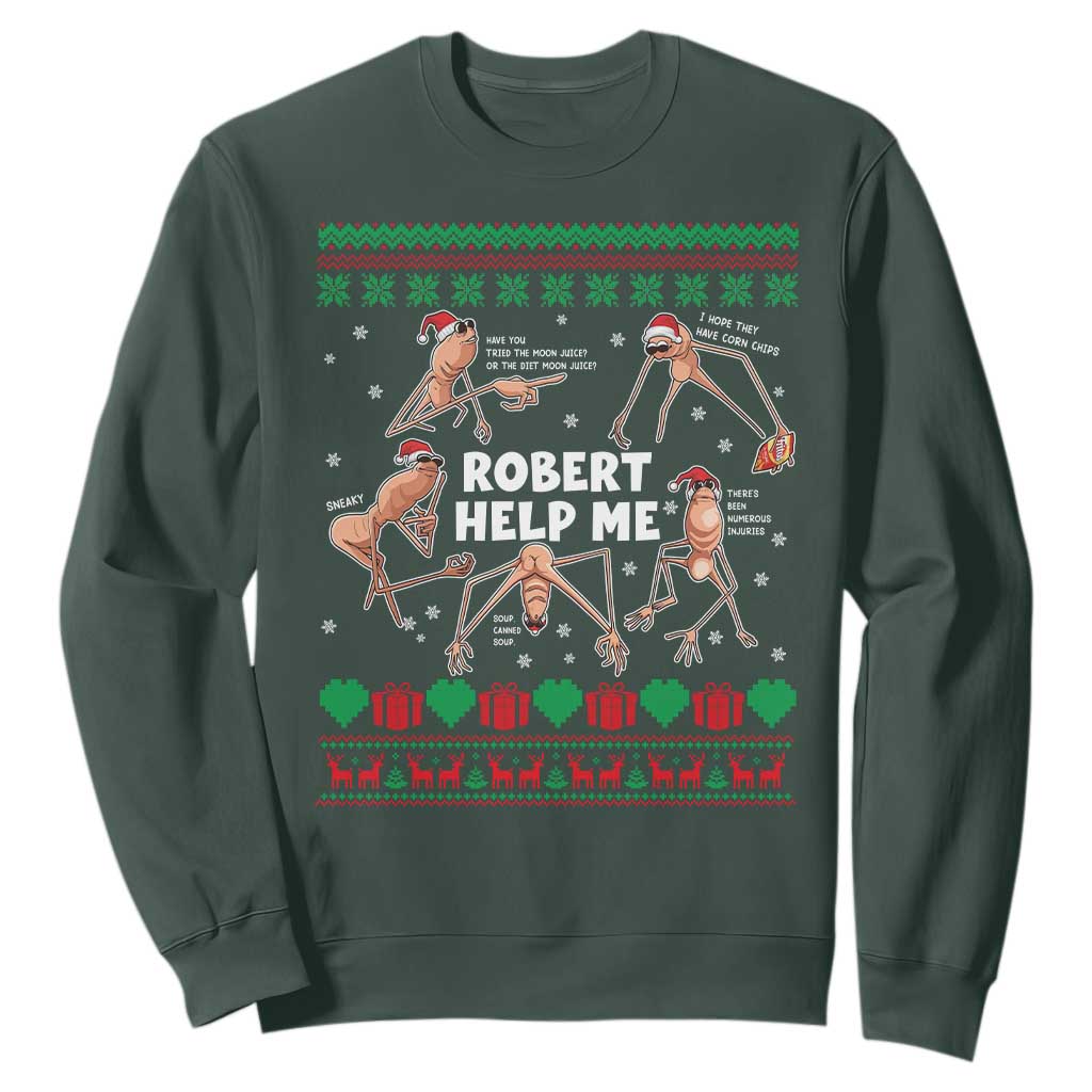 Marcus The Worm Christmas Meme Sweatshirt TS14 Dark Forest Green Print Your Wear