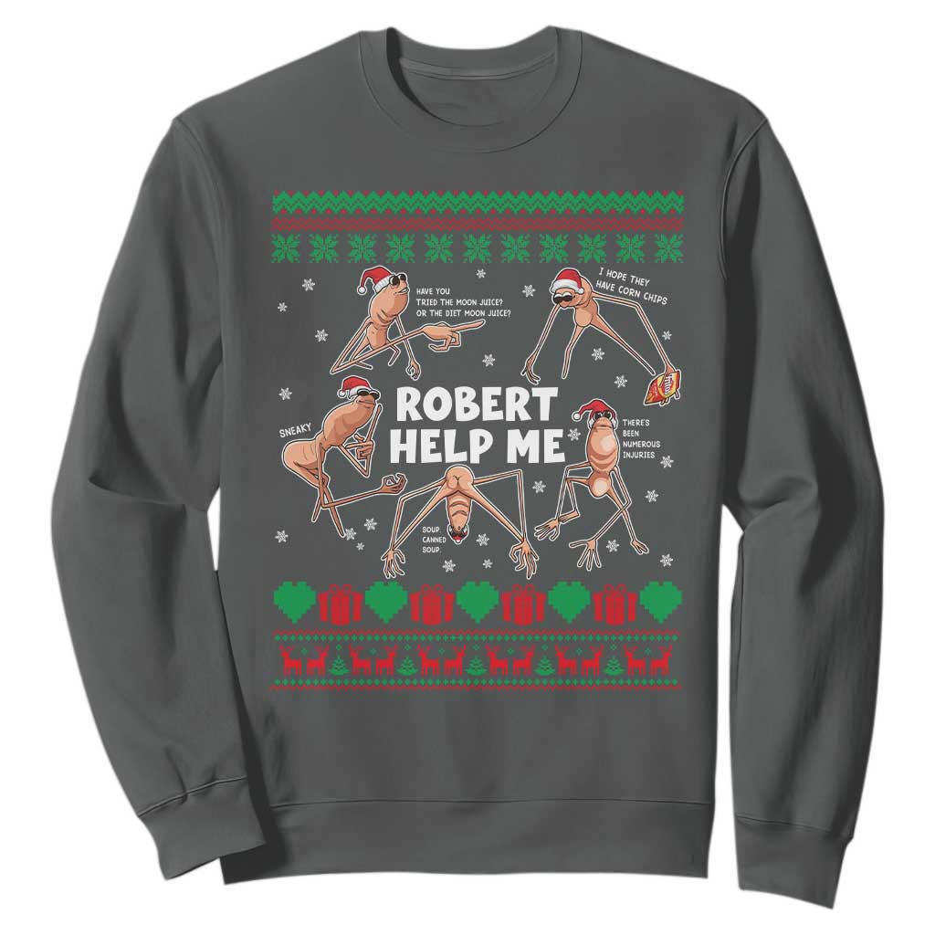 Marcus The Worm Christmas Meme Sweatshirt TS14 Dark Heather Print Your Wear