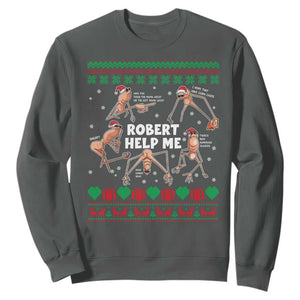 Marcus The Worm Christmas Meme Sweatshirt TS14 Dark Heather Print Your Wear