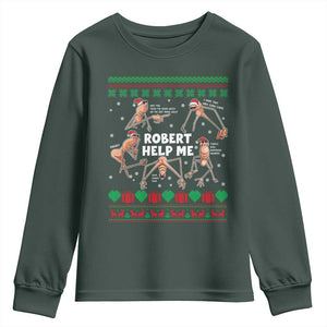 Marcus The Worm Christmas Meme Youth Sweatshirt TS14 Dark Forest Green Print Your Wear