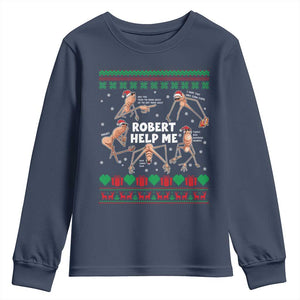 Marcus The Worm Christmas Meme Youth Sweatshirt TS14 Navy Print Your Wear