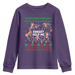 Marcus The Worm Christmas Meme Youth Sweatshirt TS14 Purple Print Your Wear